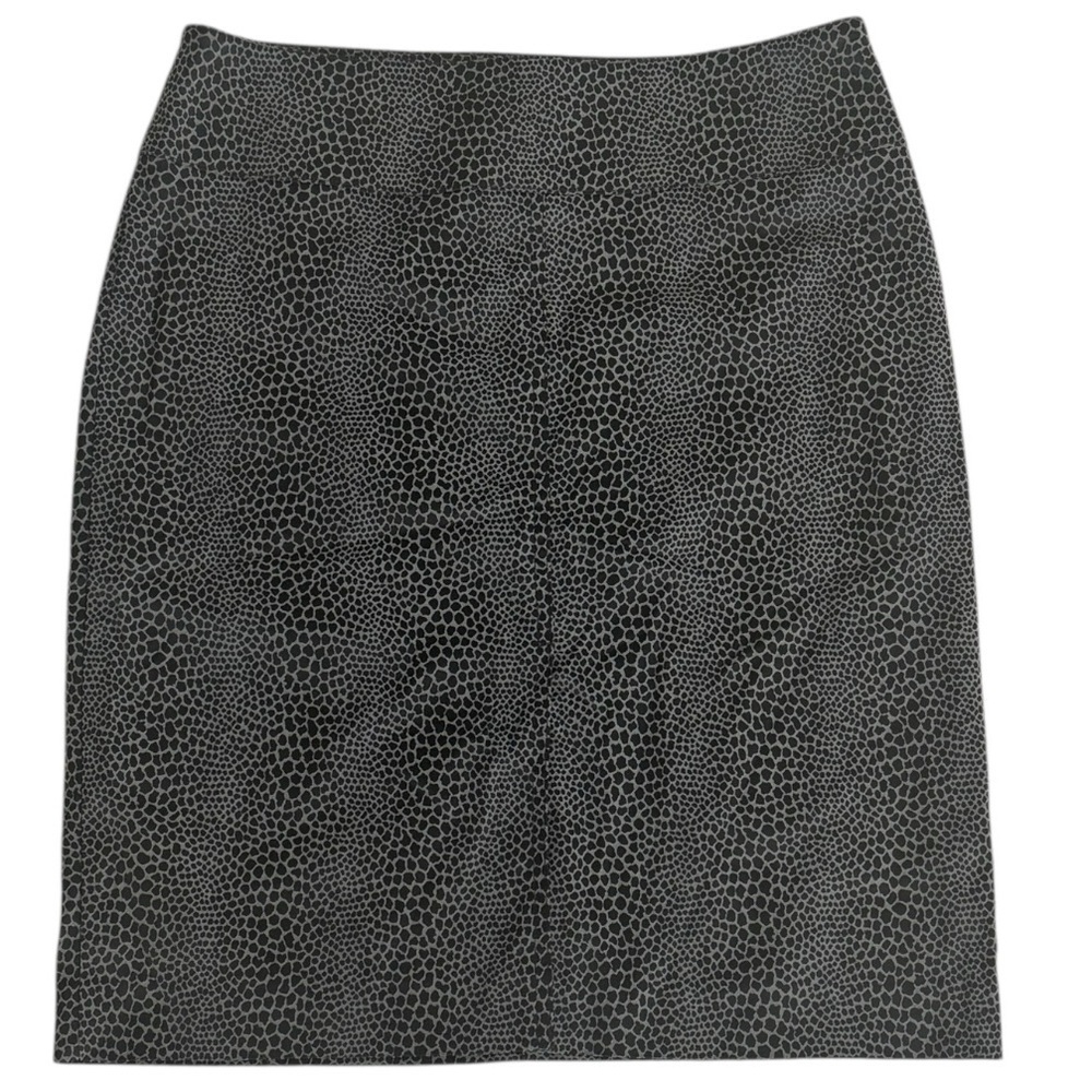 BEBE Black Spotted Mini Pencil Skirt Animal Print Snake Size 6 Vintage‎ Slit VTG